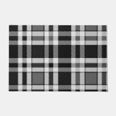 Paillasson Gris Noir Blanc Flanné Plaid Tartan Design (Devant)