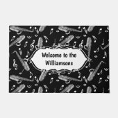 Paillasson Gris saxophone musique note Motif (Devant)