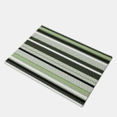Paillasson Gris, vert, bandes blanches. (Incliné)