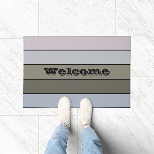 Paillasson Gris Vert Et Gris Noir Sur Papier Aquarelle (Intérieur)