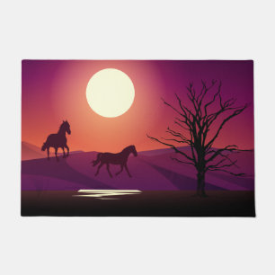 Paillasson Grunge Red Rug Deux Chevaux Doormat