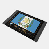 Paillasson Guatémala, Drapeau Guatémaltèque / Bienvenue (Incliné)