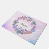 Paillasson Guirlande chic de Succulents d'aquarelle (Incliné)