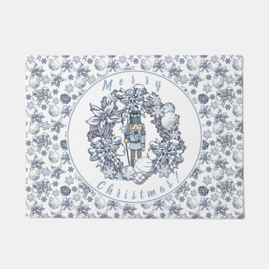 Paillasson Guirlande de casse-noix de Noël blanc (Devant)