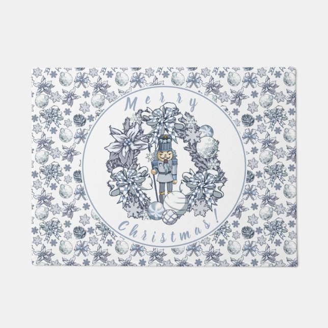 Paillasson Guirlande de casse-noix de Noël blanc (Devant)