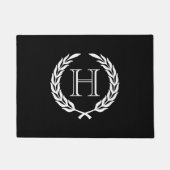 Paillasson Guirlande noire et blanche de laurier (Devant)