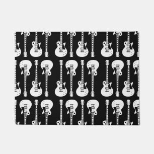 Paillasson Guitares Électriques Graphique en Blanc