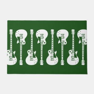 Paillasson Guitares Électriques Graphique en Blanc