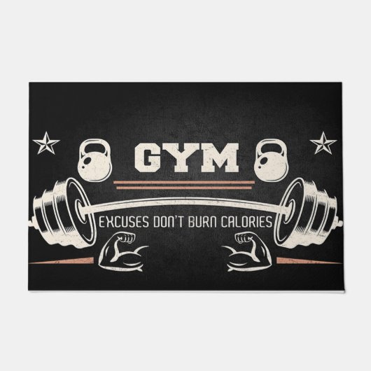 Paillasson Gym Black doormat, Funny Fitness doormat (Devant)