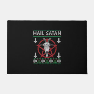 Paillasson Hail Satan Tête de chèvre Pentagram Funny Satani