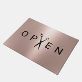 Paillasson Hair Salon Rose Gold Ciseau Open Welcome (Incliné)