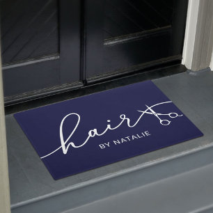 Paillasson Hair Styliste Elégante Marine Typographie Beauté S