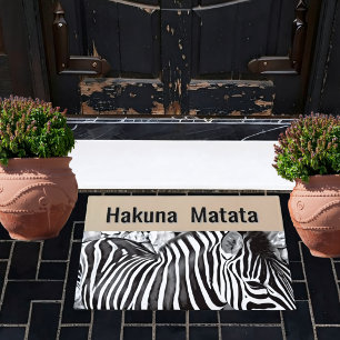 Paillasson Hakuna Matata -zèbre en gros plan