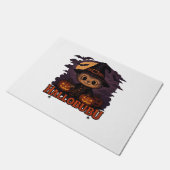 Paillasson Hallobubu Halloween mignonne et Éffrayante sorcièr (Incliné)