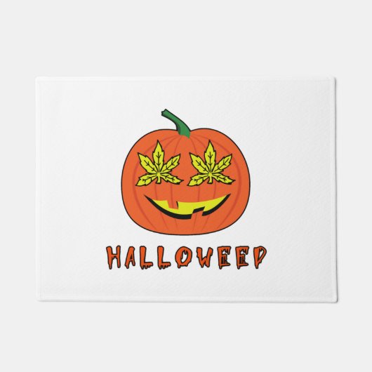Paillasson Halloweed Funny Hippie Citrouille Halloween (Devant)