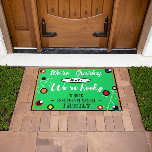 Paillasson Halloween amusant Quirky Kooky Vert Orange Rouge (De plein air)