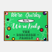 Paillasson Halloween amusant Quirky Kooky Vert Orange Rouge (Devant)