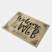 Paillasson Halloween Bienvenue à notre signature Web (Incliné)