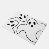 Paillasson Halloween Boo Ghost noir et blanc (Incliné)