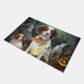 Paillasson Halloween Brittany Spaniel With Pumpkins Scary (Incliné)