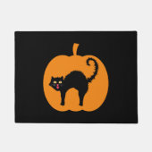 Paillasson Halloween chat noir, citrouille chat éffrayant Hal (Devant)