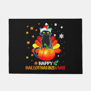 Paillasson Halloween Chat Noir Et Joyeux Noël Happy Hall