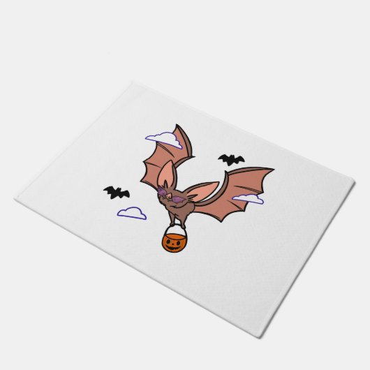 Paillasson Halloween chauve-souris volant mignonne (Incliné)