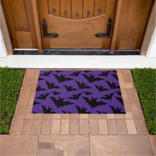 Paillasson Halloween chauves-souris violet cool éffrayant mot