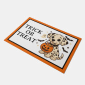 Paillasson Halloween Chien Dalmatien Trick ou traitement (Incliné)