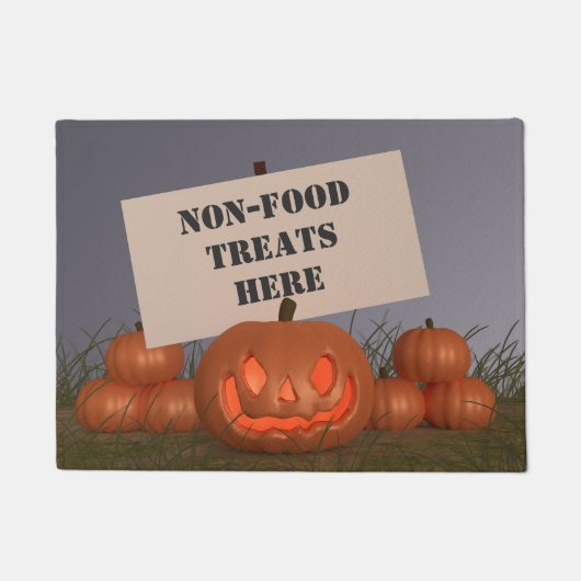 Paillasson Halloween Citrouille Non Nourriture Traitements Ic (Devant)