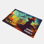 Paillasson Halloween Citrouille Scandale Monste Et Bats Porte (Incliné)