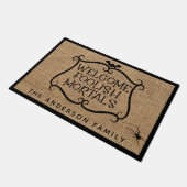 Paillasson Halloween Cool Éffrayant Bienvenue mortels immorte (Incliné)