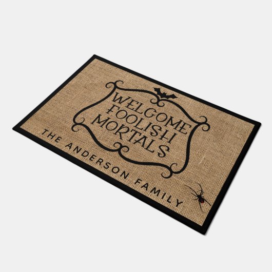 Paillasson Halloween Cool Éffrayant Bienvenue mortels immorte (Incliné)