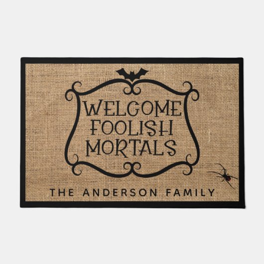 Paillasson Halloween Cool Éffrayant Bienvenue mortels immorte (Devant)