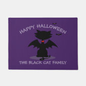 Paillasson Halloween Cute Chat Noir Chat Chat Chat Violet Por (Devant)