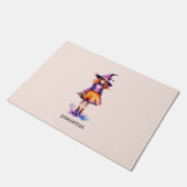Paillasson Halloween Cute Kid Witch Personnalisé (Incliné)