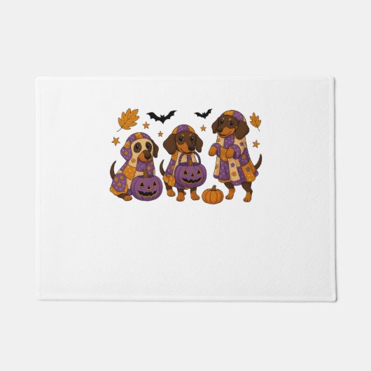 Paillasson Halloween Dachshund Chien Ghost (Devant)