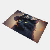 Paillasson Halloween de chat noir (Incliné)