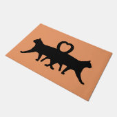 Paillasson Halloween deux chats effrayants (Incliné)