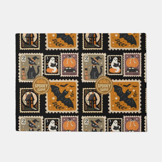 Paillasson Halloween Éffrayant temps Postal Timbres Fantômes  (Devant)