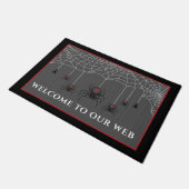 Paillasson Halloween éffrayante Black Widow Spider Web (Incliné)