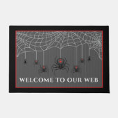 Paillasson Halloween éffrayante Black Widow Spider Web (Devant)