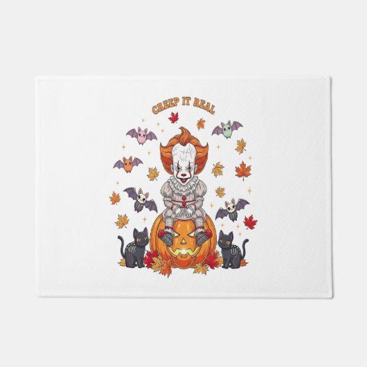 Paillasson Halloween Gnome Cute Citrouille (Devant)