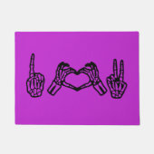 Paillasson Halloween Langue des signes main I Coeur Paix (Devant)