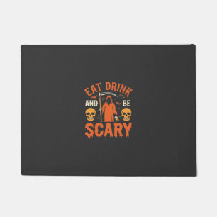 Paillasson Halloween Manger Boire Être Effrayant Reaper Desig