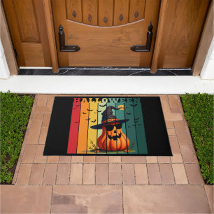Paillasson Halloween mignon drôle citrouille vintage automne