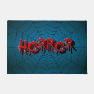 Paillasson Halloween Party Red Horror Spider Web Blue Effraye