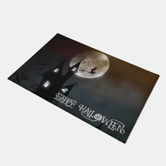 Paillasson Halloween personnalisé mignon Éffrayant noir lunai (Incliné)