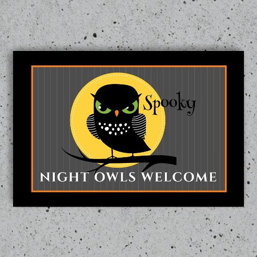 Paillasson Halloween Pleine lune de hibou éffrayant