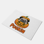 Paillasson Halloween Pugkin, chien Citrouille Carlin (Incliné)